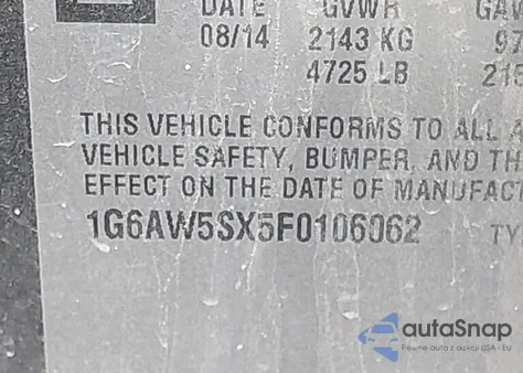 2015 Cadillac Cts Standard from USA, damaged, VIN 1G6AW5SX5F0106062